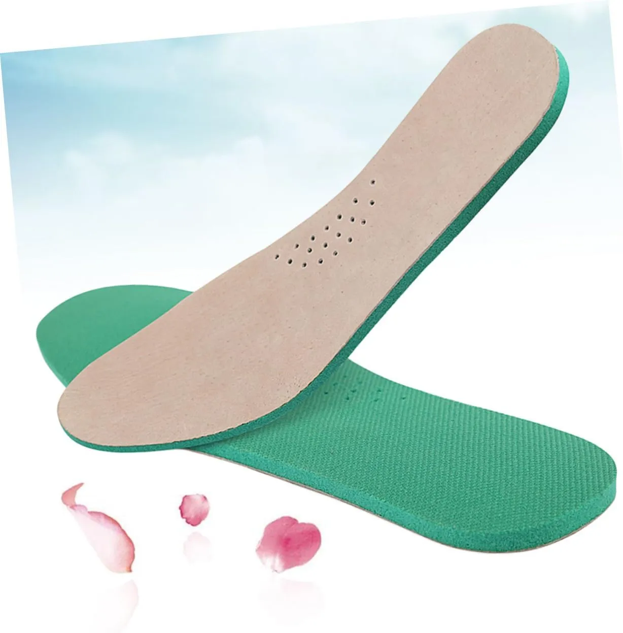 1pair Sports Insoles Breathable Absorbent Leather Shoe Pads for Athletic Casual Use Enhanced Arch Support for Running Cross Training