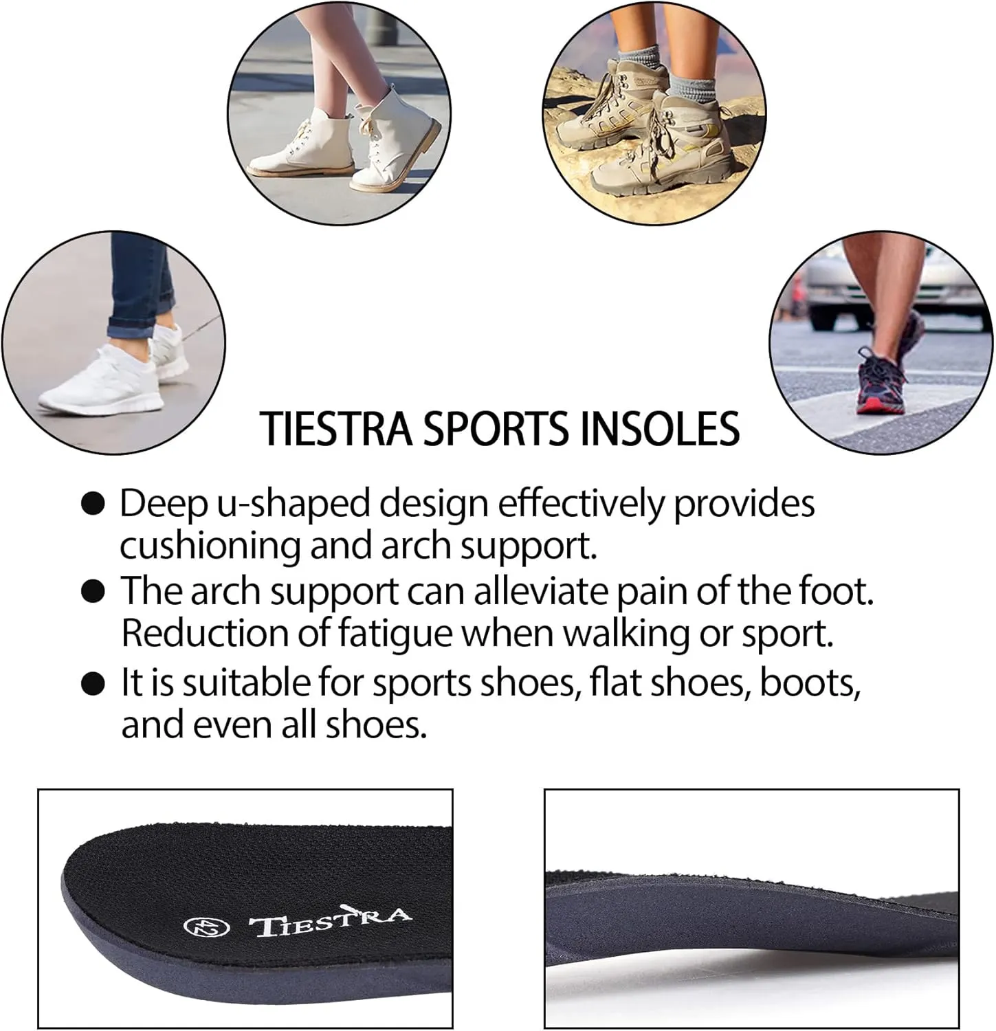 2 Pair-Insoles for Mens Replacement Shoe Inserts for Work Boot Running Shoes-Shock Absorption and Cushion for Feet Relief,Comfort Inner Soles for Everyday Use Black 44EU/US11