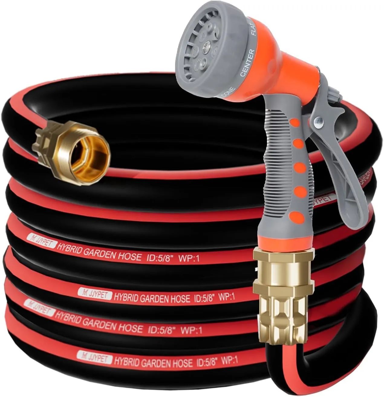 25FT 5/8" Heavy Duty Rubber Garden Hose,Durable Leakproof Hose,High Pressure Garden Leader Hose,KinkFree All-Weather Water Hose,Burst 600 PSI Outdoor Yard Lawn Flexible Car Wash Hose (25FT)