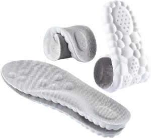 4D Cloud Technology Super Soft Comfort Insoles - U-Shape Memory Foam, Cloud Feeling, Sports Memory Foam (Gray, Men 9-10.5/Women 10.5-12)