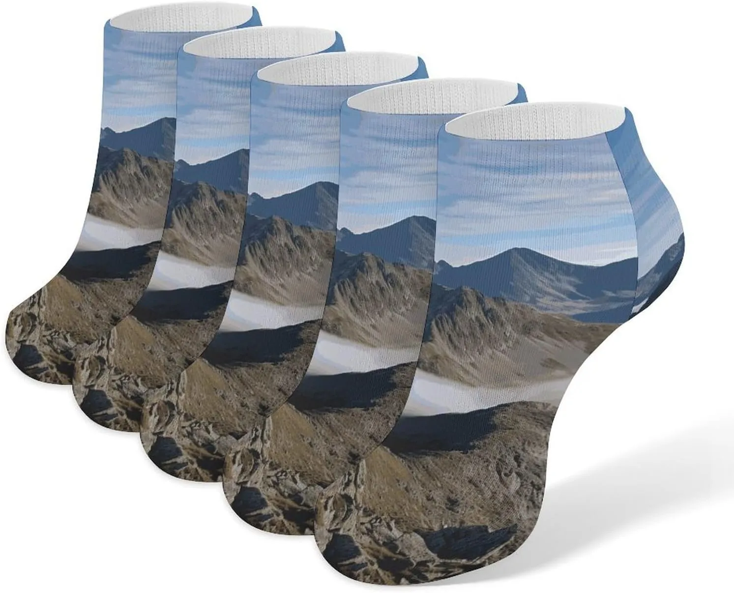 5-Pack Ankle Socks for Adult, Summits And Ridges Low Cut Sock, Breathable Soft Casual Athletic Socks