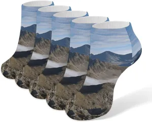 5-Pack Ankle Socks for Adult, Summits And Ridges Low Cut Sock, Breathable Soft Casual Athletic Socks