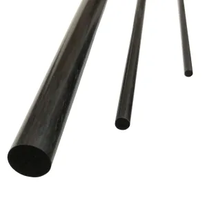 6mm x 1000mm Round Carbon Fiber Rod - Black Matte Finish - Industrial Grade - 2 Pack