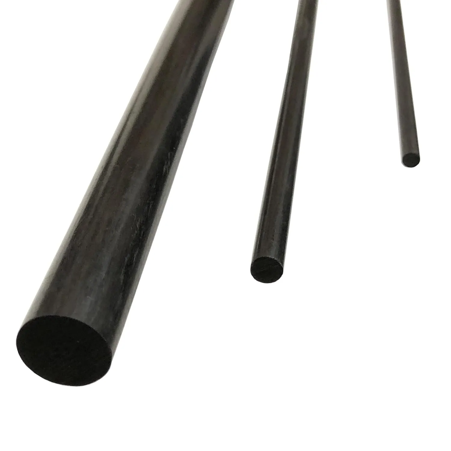 6mm x 1000mm Round Carbon Fiber Rod - Black Matte Finish - Industrial Grade - 2 Pack