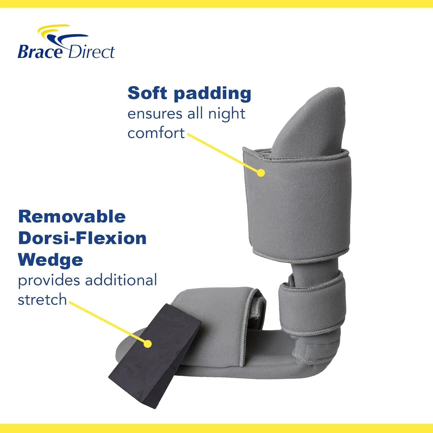 90 Degree Night Splint Sleeping Boot – Stretch Support for Plantar Fasciitis, Drop Foot, Achilles Tendonitis & Heel Pain PDAC L4396/L4397 – Medium (US Shoe Men 6.5-10.5 / Women