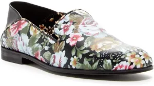 Alexander McQueen Floral Leather Slip-On Flats Shoes