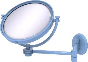 Allied Brass WM-6D/4X-FTB 8 Inch Wall Mounted Extending Make-Up Mirror 4X Magnification with Dotted Accent, Flat Troll Blue