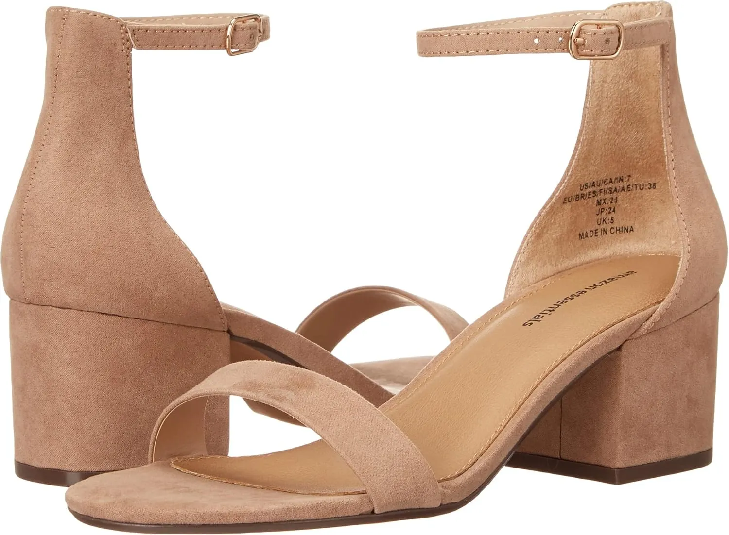 Amazon Essentials Women's Two Strap Heeled Sandal