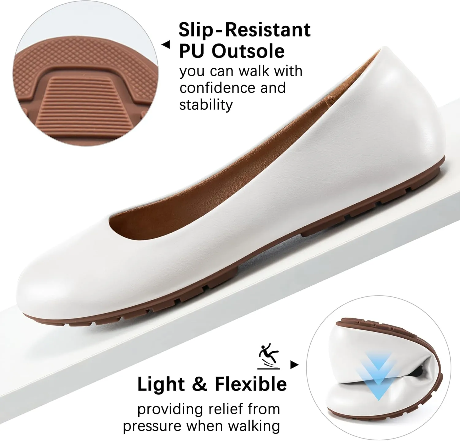 Aomigoct Flats for Women Ballets Shoes: Dress Slip Comfortable Work Flats for 2025 - Casual Ladies Wedding Walking Flat
