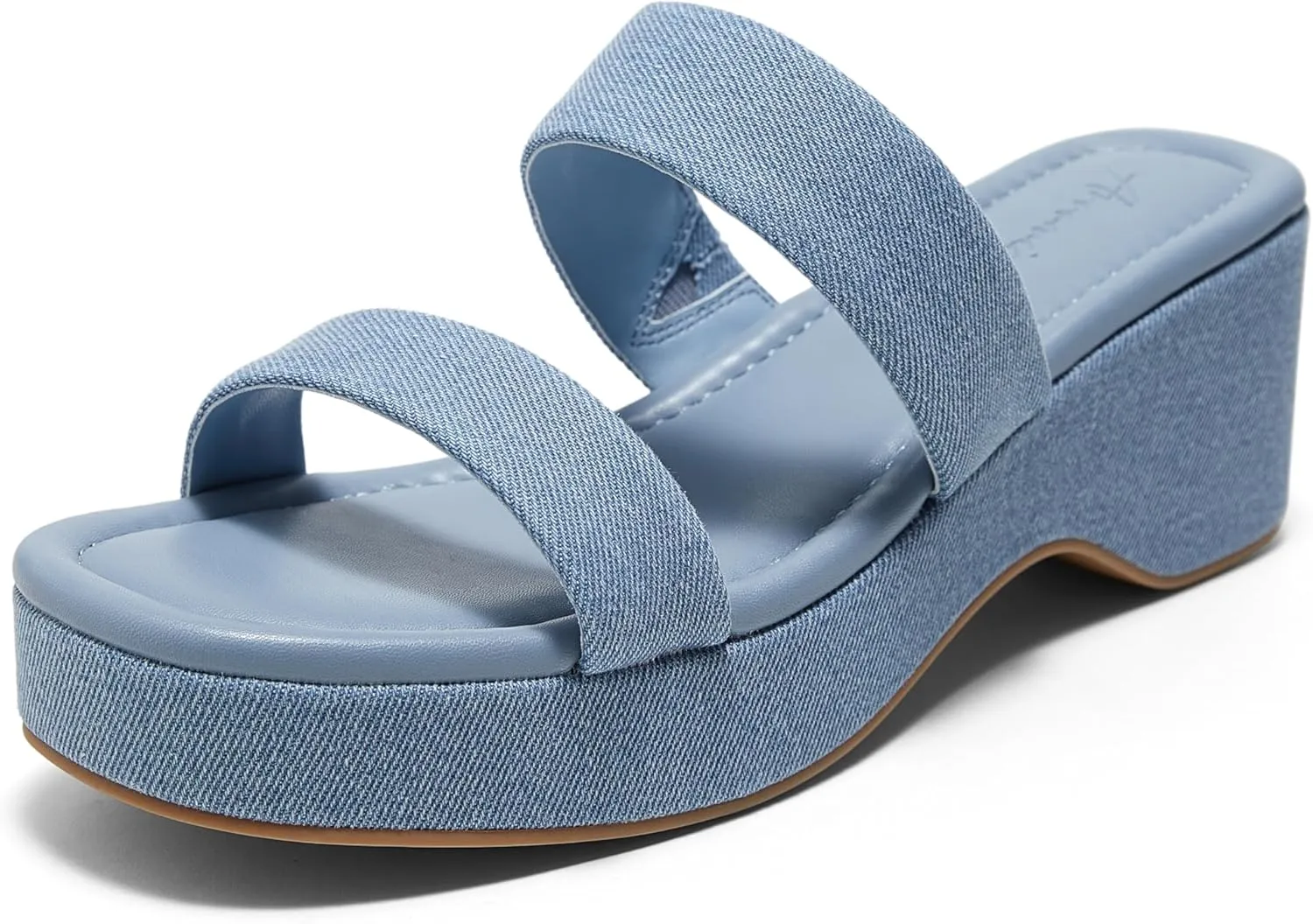 Arromic Platform Wedge Sandals Women Open Toe Slip on Two Strap Chunky Heeled Sandal for Summer Casual Dressy