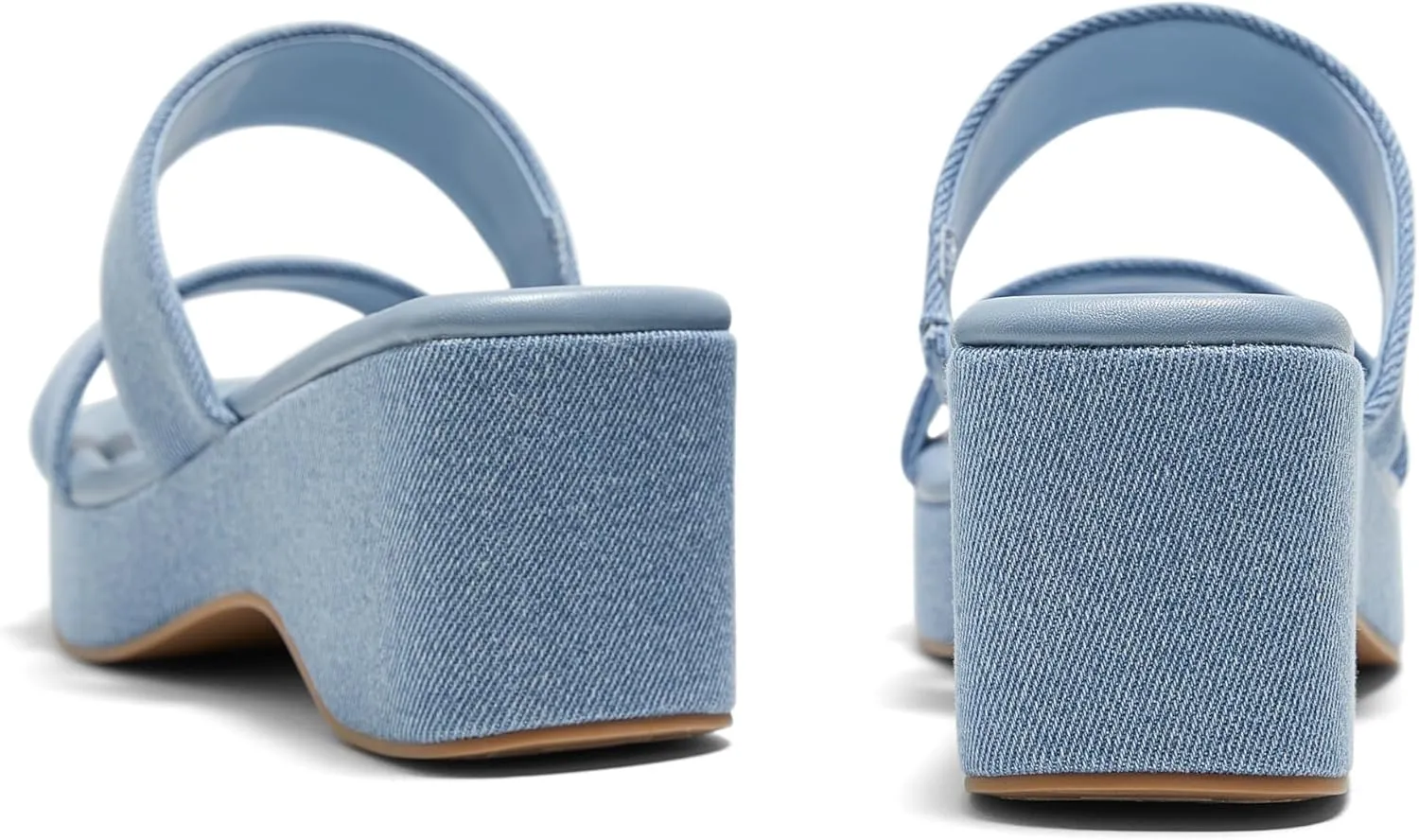 Arromic Platform Wedge Sandals Women Open Toe Slip on Two Strap Chunky Heeled Sandal for Summer Casual Dressy
