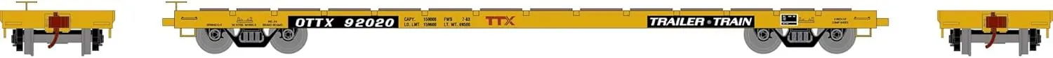 Athearn HO RTR 60' Flat Car, OTTX/Red Logo #92008, ATH97064
