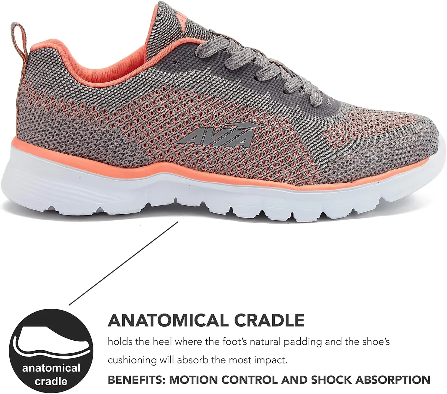 Avia Dive Lightweight Running Sneakers for Women with Memory Foam - Black, Red, & Blue
