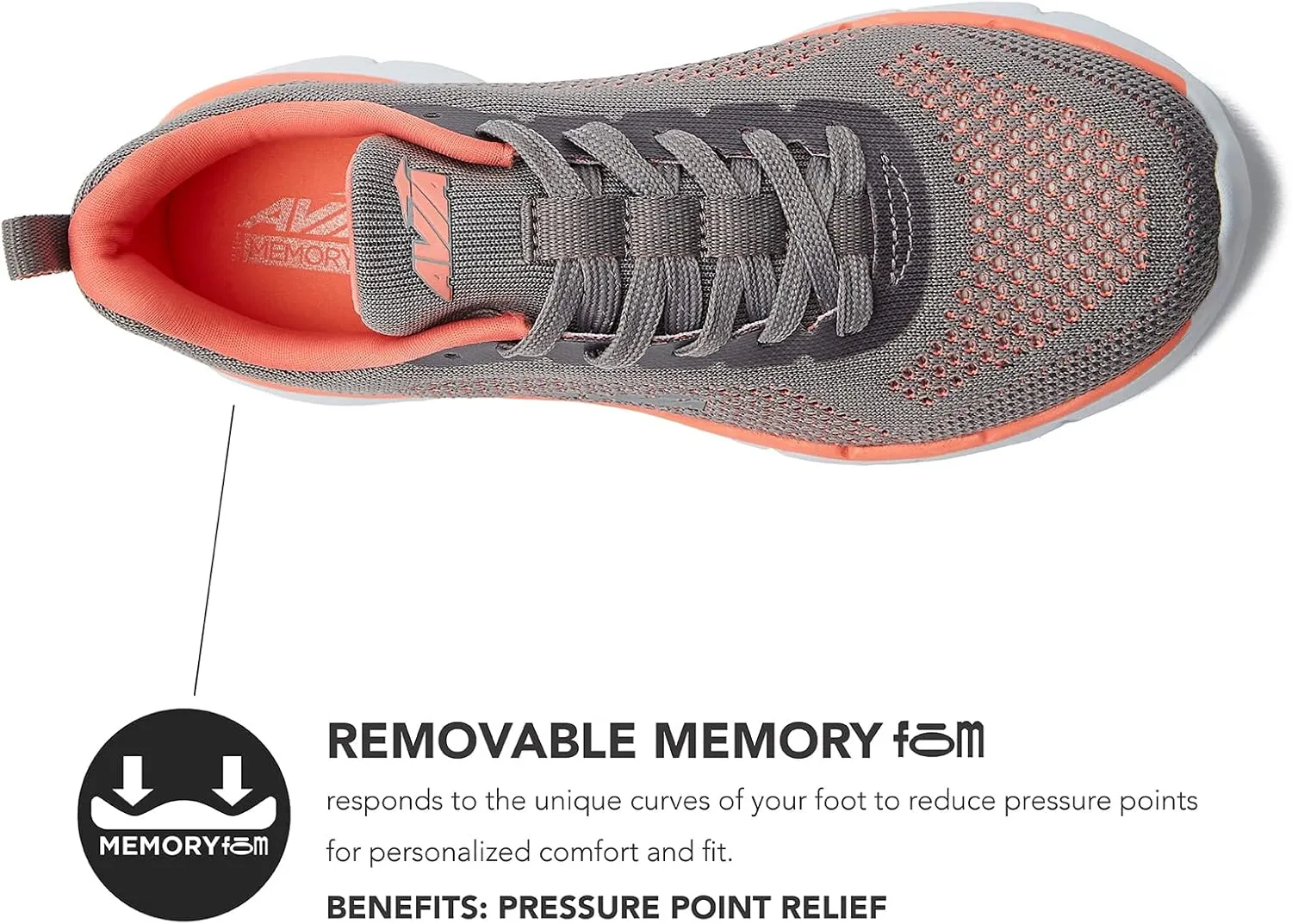 Avia Dive Lightweight Running Sneakers for Women with Memory Foam - Black, Red, & Blue