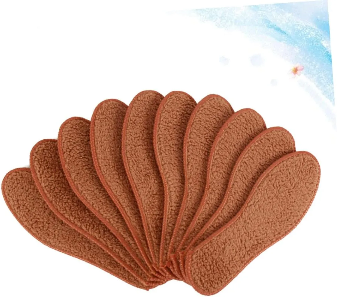 Beaupretty Men's Thermal Boot Insoles Thickened Shoe Inserts Alpaca Wool Winter Warm Breathable Anti-Slip Size 40