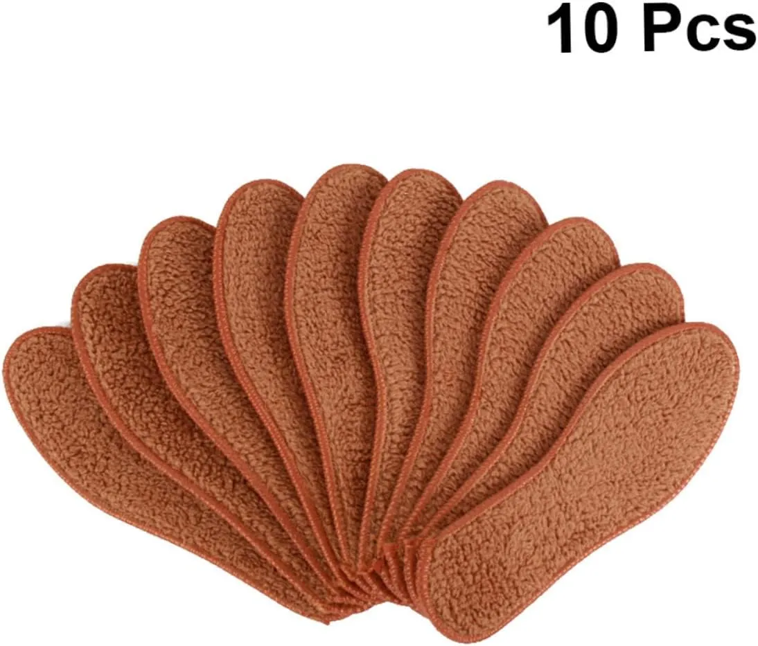 Beaupretty Men's Thermal Boot Insoles Thickened Shoe Inserts Alpaca Wool Winter Warm Breathable Anti-Slip Size 40