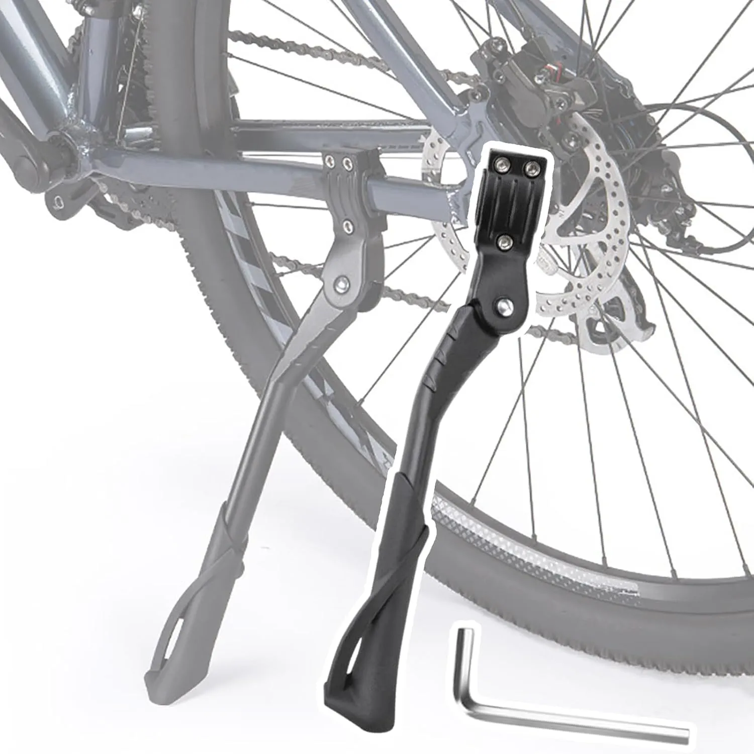 Bike Kickstand for Cervelo S5, Aluminum Adjustable Kickstand Foot Side Stand Suppor Rear Side Bicycle Stand with Non-Slip Rubber Foot,A