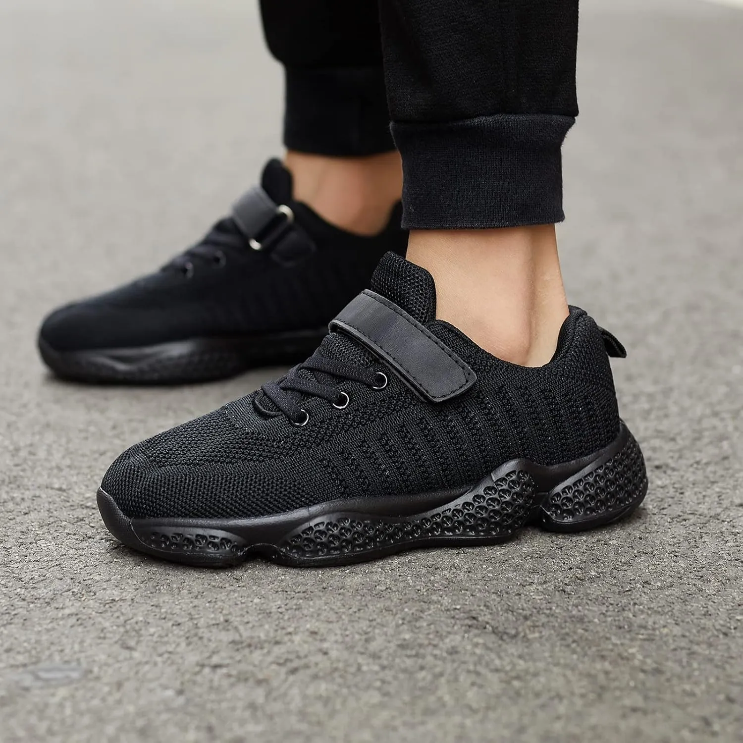 Boys Girls Sneakers Knitted Mesh Sports Shoes Breathable Lightweight Running Shoes for Kids Fashion Athletic Casual Shoes (Little/Big)