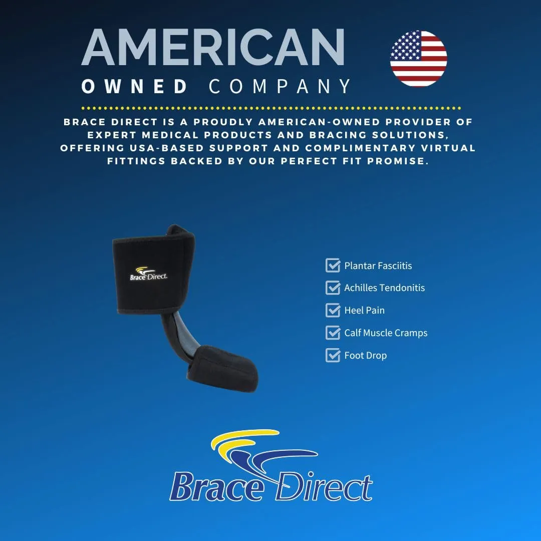 Brace Direct Dorsal Night Splint – Adjustable Sleeping Brace for Plantar Fasciitis, Achilles Tendonitis & Drop Foot, Heel & Arch Pain Relief, Size S-M (US Shoe Men 5-8 / Women 6-9)