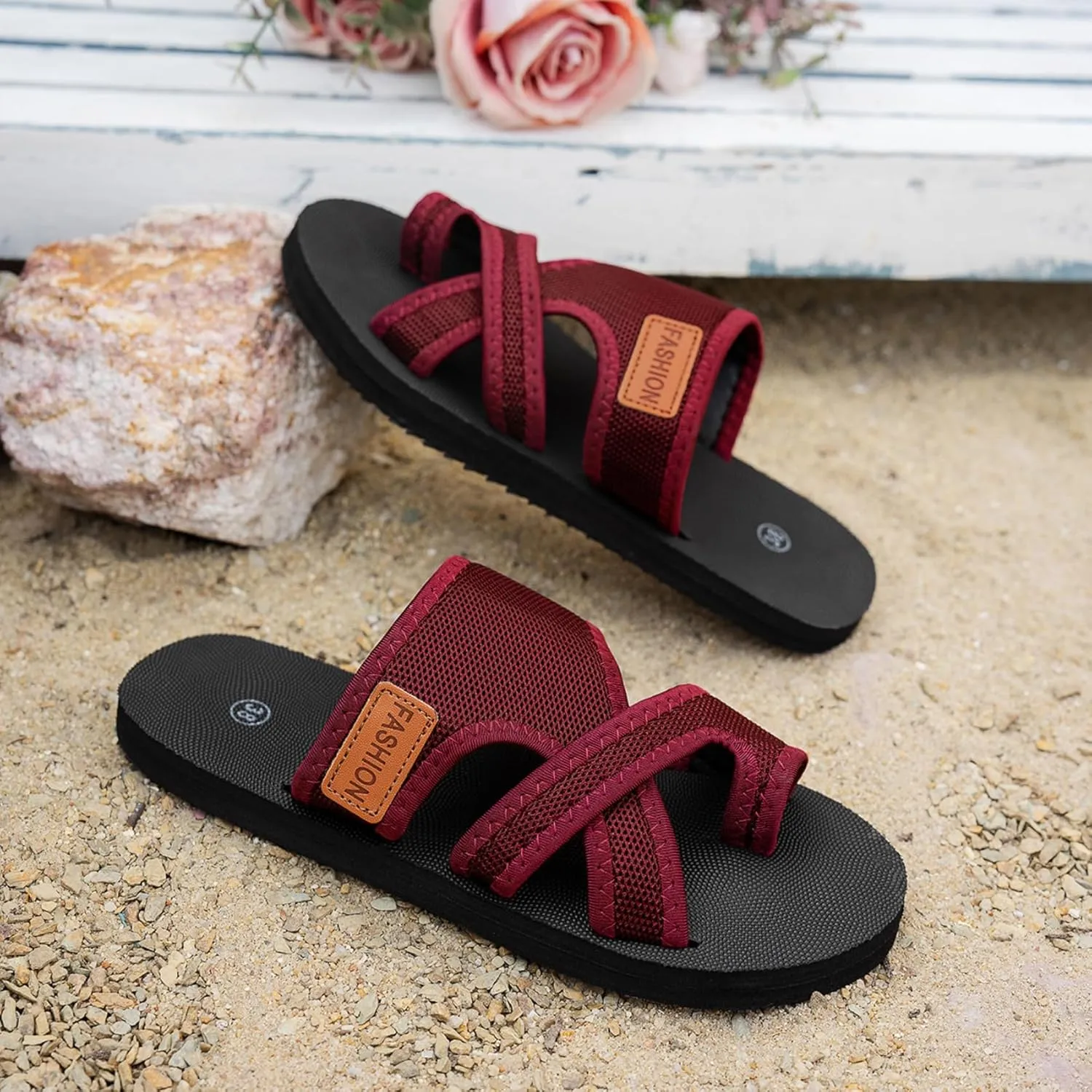 Breathable Mesh Sports Sandals, Women’s Open Toe Beach Casual Walking Shoe Summer Flat Slipper