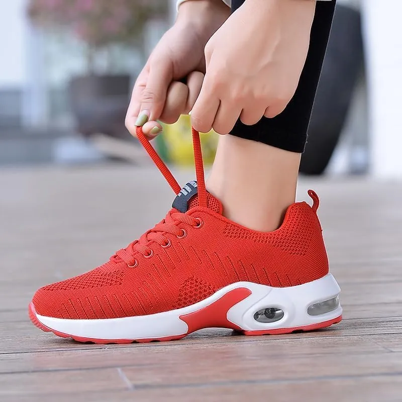 Breathable Women's Air Cushion Sports Shoes - Low Top Running & Walking Trainers with Shock Absorption