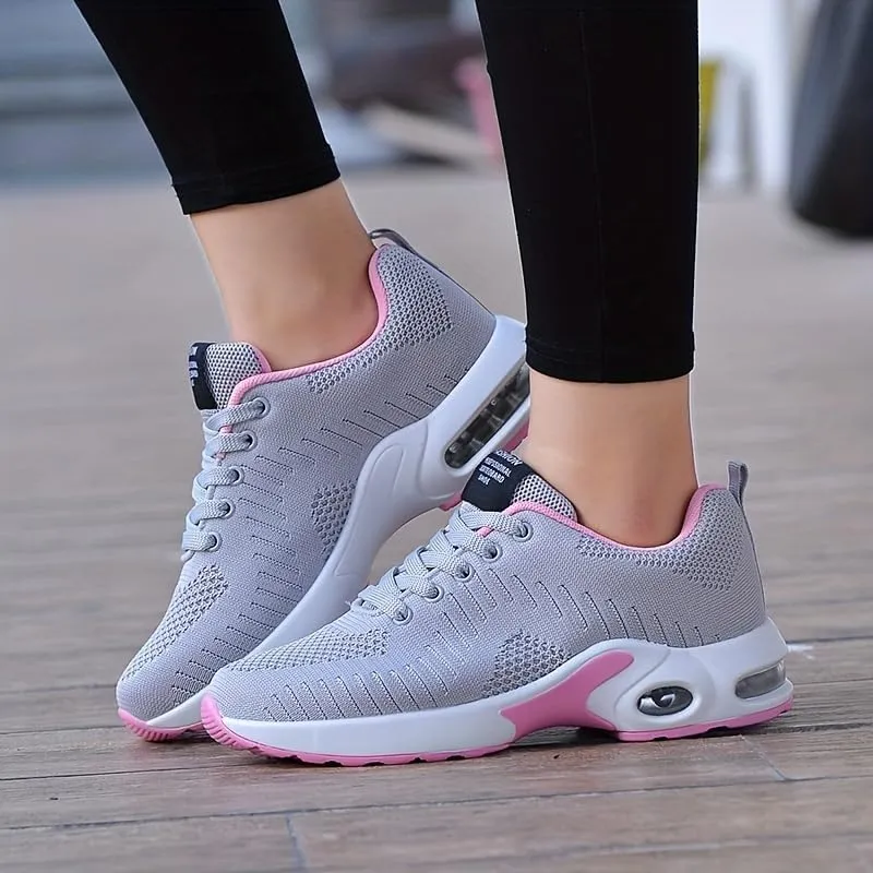Breathable Women's Air Cushion Sports Shoes - Low Top Running & Walking Trainers with Shock Absorption