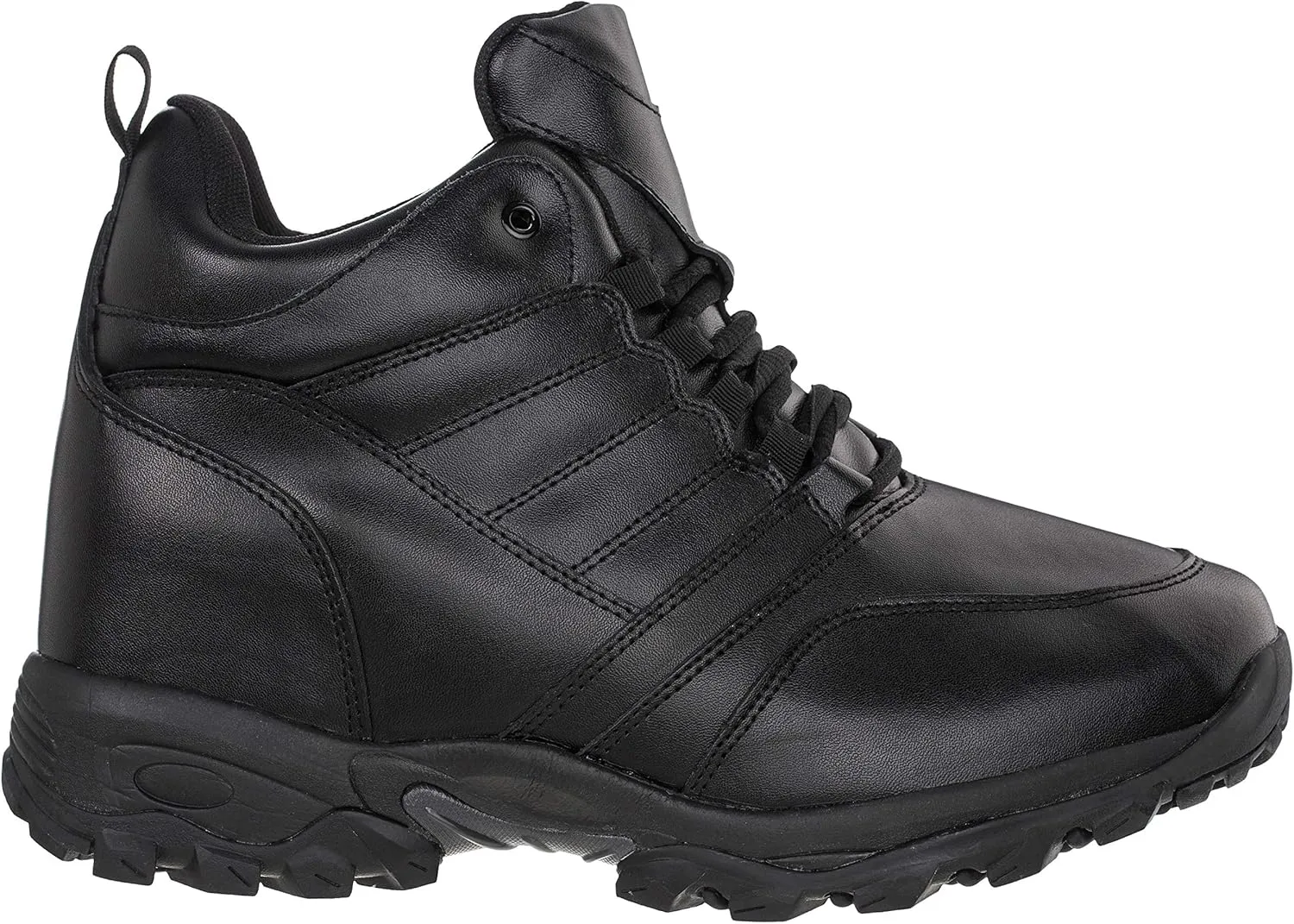 CALTO Men's Invisible Height Increasing Elevator Shoes - Black Leather Lightweight Trainer Sneakers - 4.5 Inches Taller - FD003 - Size 6 D(M) US