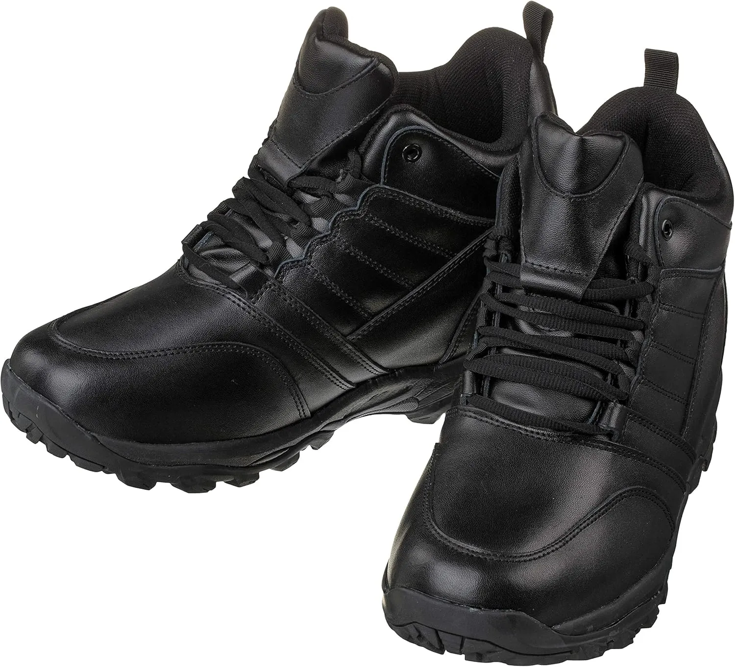 CALTO Men's Invisible Height Increasing Elevator Shoes - Black Leather Lightweight Trainer Sneakers - 4.5 Inches Taller - FD003 - Size 6 D(M) US