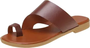 Casual Women’s Slip-On Sandals Open Slip-Toe Slides Summer Daily Dressy Flat Slippers Footwear with Cross Strap