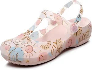 Cave Shoes Women wear Beach Shoes in Summer Jelly Thick Soles Breathable Seaside Printed Toe Slippers
