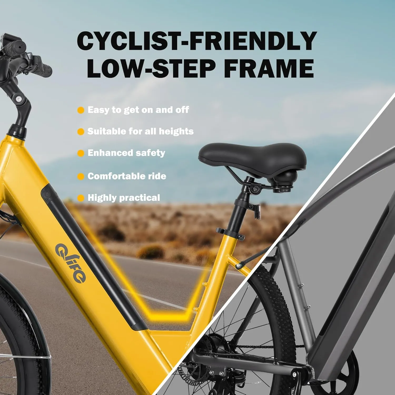 Cityone 2.0 Electric Bike for Adults,Up to 65Miles,28MPH,1200W Peak Motor 26" Ebike,499WH UL2849 Certified Battery Electric Commuter Bicycle with Front Suspension & 7-Speed Ebikes