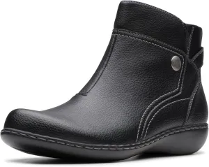Clarks Women's Ashland Mabel Ankle Boot, Black Tumbled, 11