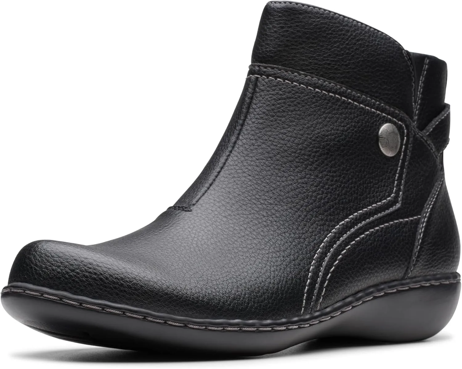 Clarks Women's Ashland Mabel Ankle Boot, Black Tumbled, 11