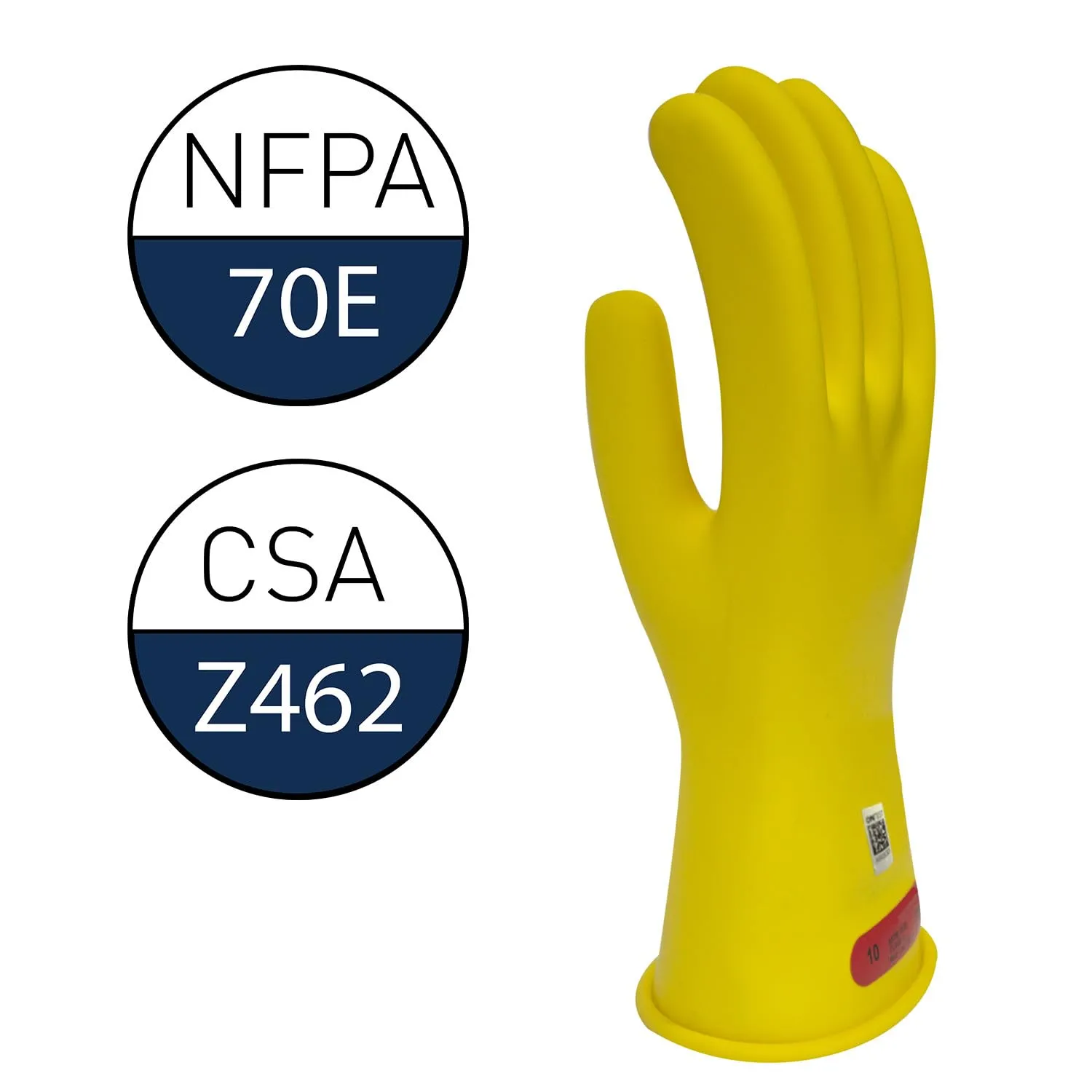 Class 0 Yellow Rubber Voltage Insulating Gloves, Max. Use Voltage 1000V AC/1500V DC, GC0Y12