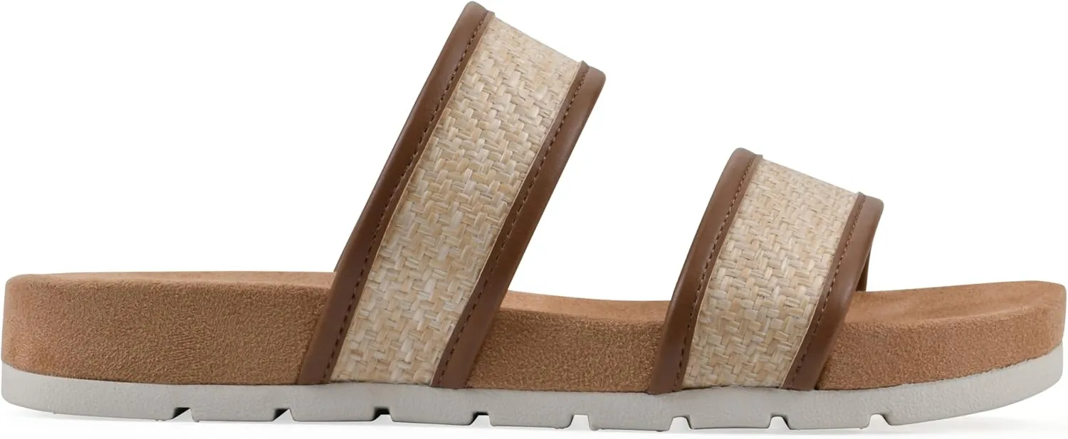 CLIFFS BY WHITE MOUNTAIN Women's Tropical Double Strap Slide Sandal