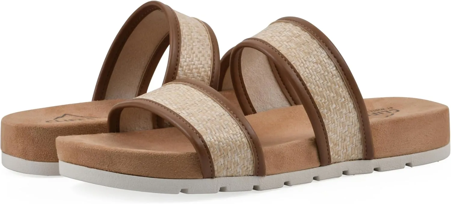 CLIFFS BY WHITE MOUNTAIN Women's Tropical Double Strap Slide Sandal
