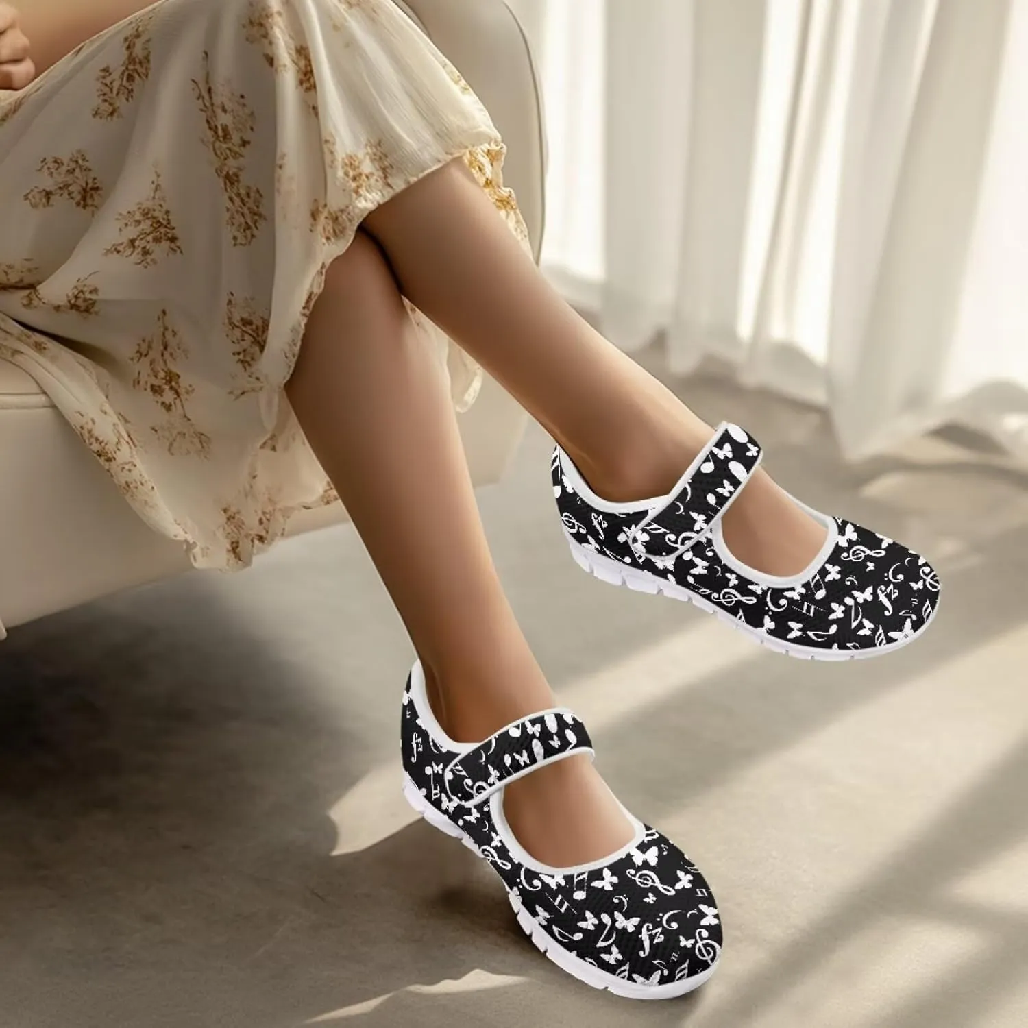 Coloranimal Flats for Women Slip On Shoes Mary Jane Shoes with Anti Skid Sole Casual Flat Shoes Dressy Comfortable Round Toe Ankle Shoes