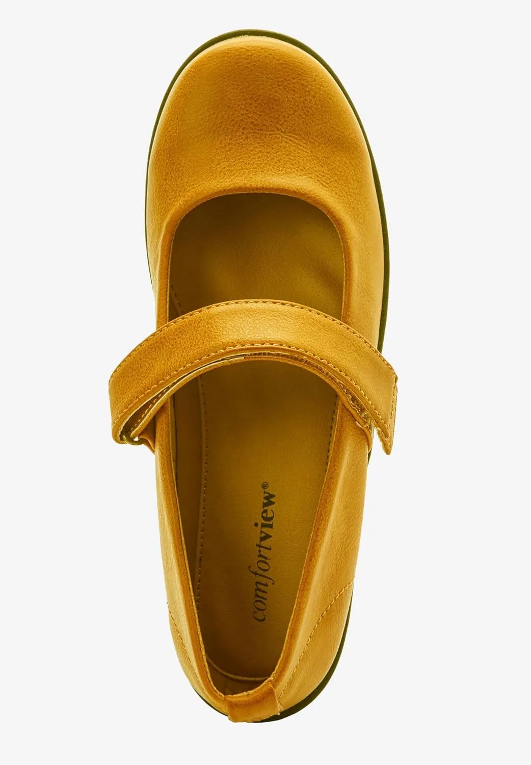 Comfortview Women's Wide Width The Carla Mary Jane Flat