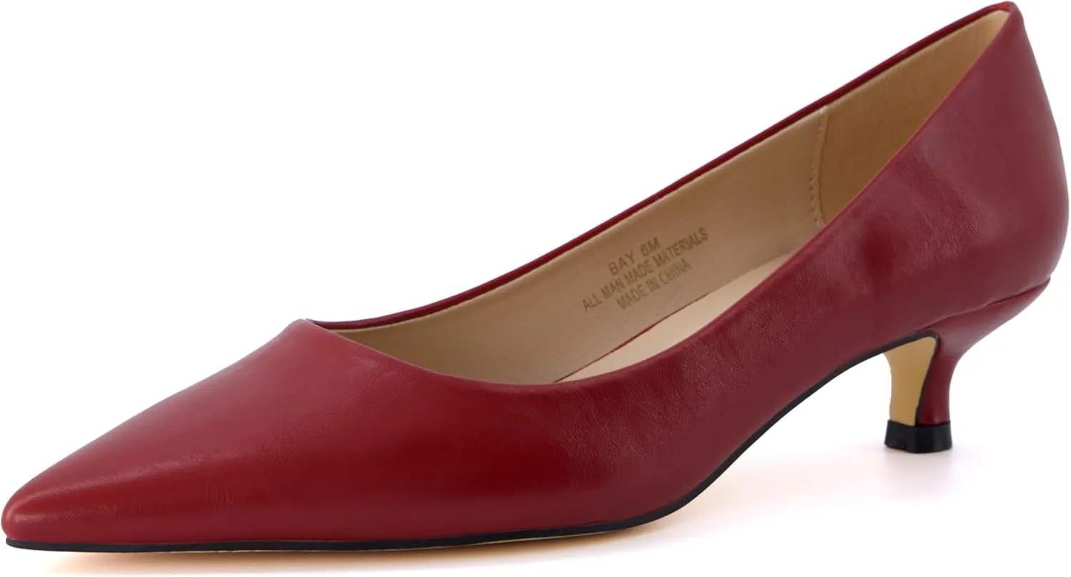 CUSHIONAIRE Women's Bay Kitten Heel Dress Shoe  Memory Foam, Wide Widths Available