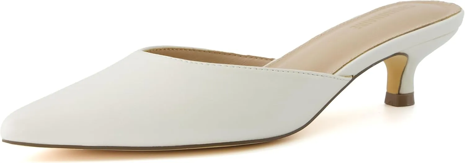 CUSHIONAIRE Women's Bonus Kitten Heel Mule Dress Shoe  Memory Foam, Wide Widths Available