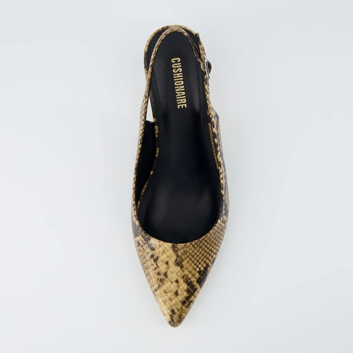 CUSHIONAIRE Women's Boss Kitten Heel Sling Back Dress Shoe  Memory Foam, Wide Widths Available