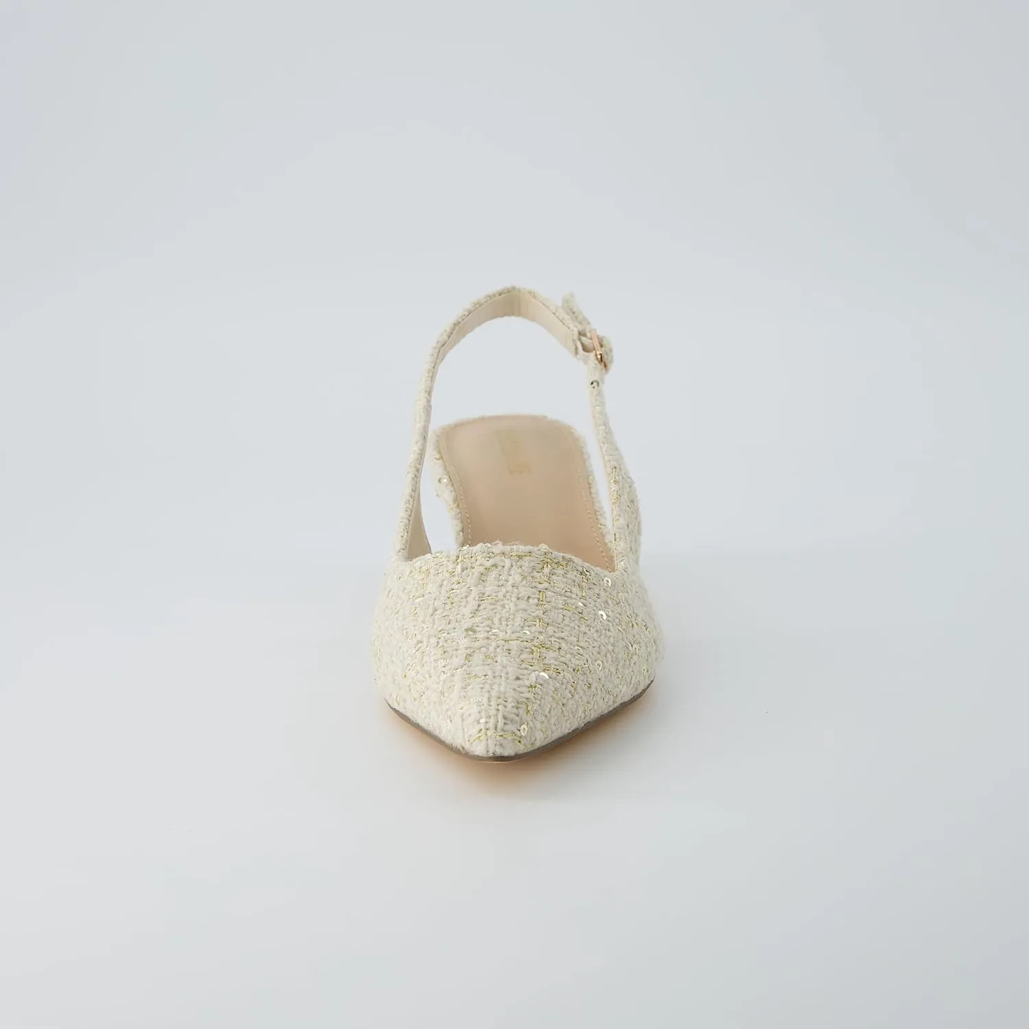 CUSHIONAIRE Women's Buzz Kitten Heel Sling Back Dress Shoe  Memory Foam, Wide Widths Available