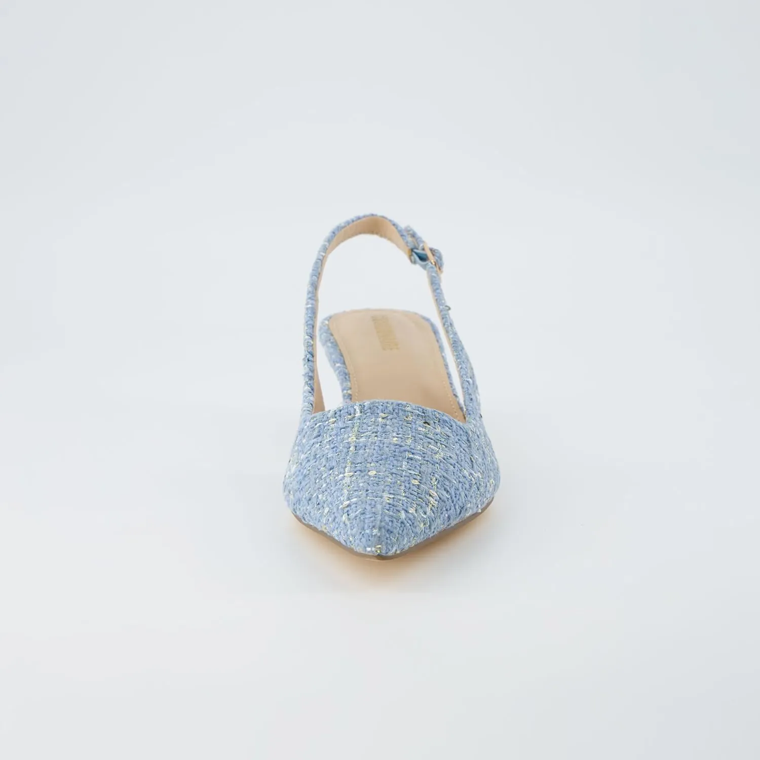 CUSHIONAIRE Women's Buzz Kitten Heel Sling Back Dress Shoe  Memory Foam, Wide Widths Available