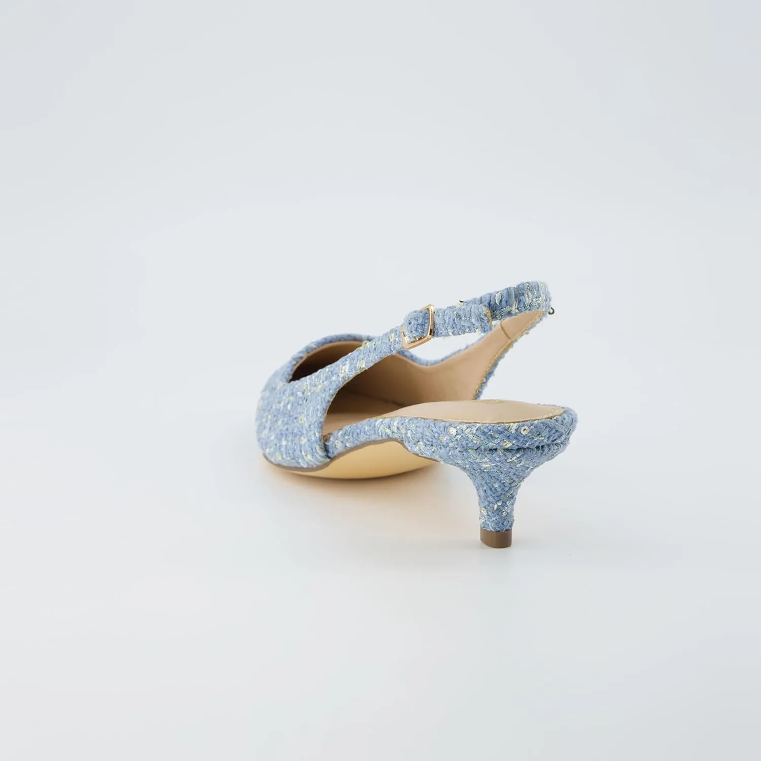 CUSHIONAIRE Women's Buzz Kitten Heel Sling Back Dress Shoe  Memory Foam, Wide Widths Available