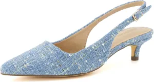 CUSHIONAIRE Women's Buzz Kitten Heel Sling Back Dress Shoe  Memory Foam, Wide Widths Available