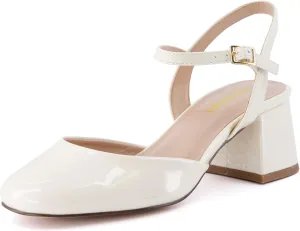 CUSHIONAIRE Women's Dancer Round Toe Block Heel Dress Shoe  Memory Foam, Wide Widths Available