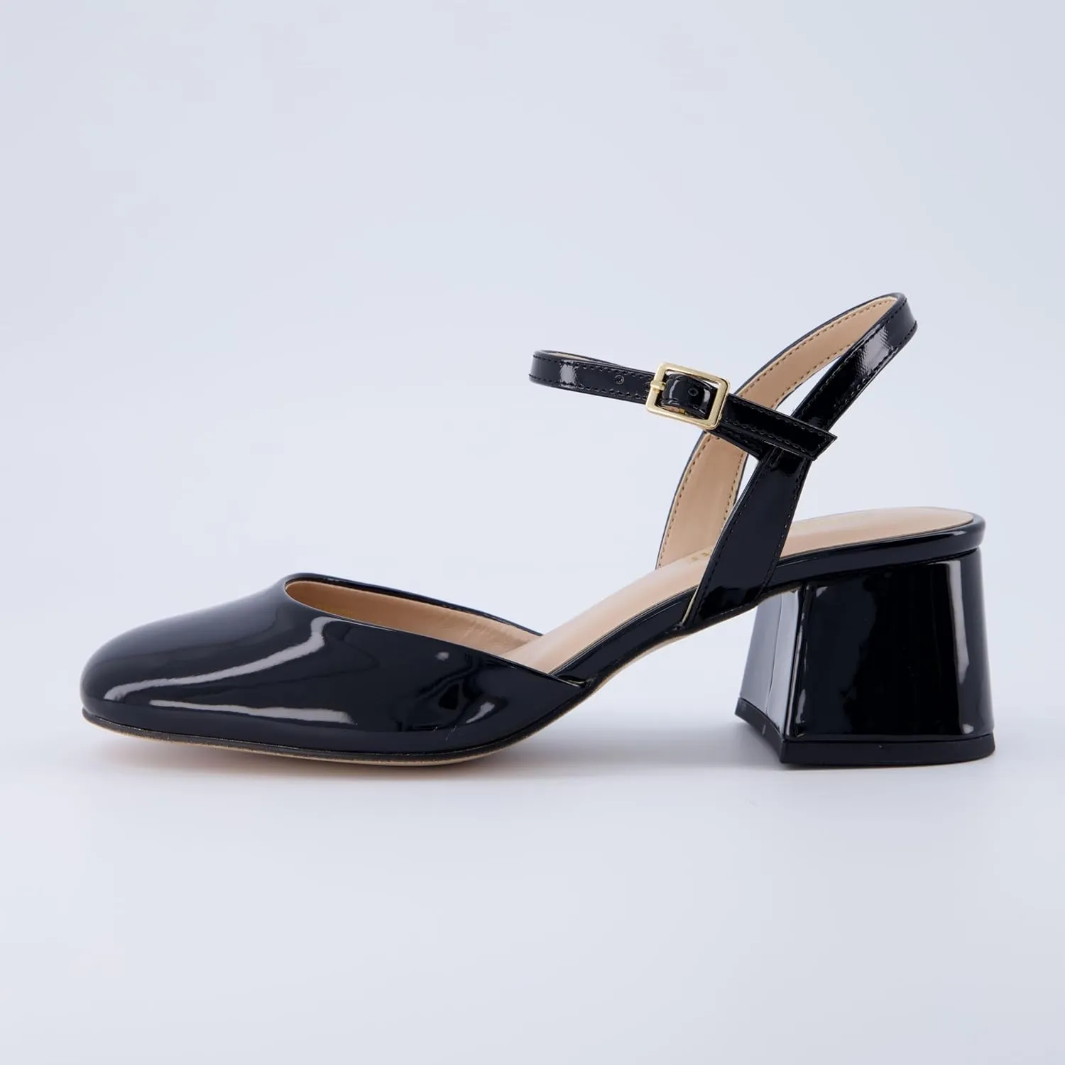 CUSHIONAIRE Women's Dancer Round Toe Block Heel Dress Shoe  Memory Foam, Wide Widths Available