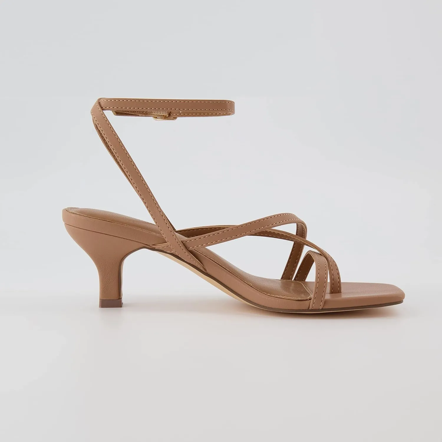 CUSHIONAIRE Women's Kitten heel sandal  Memory Foam and Wide Widths Available