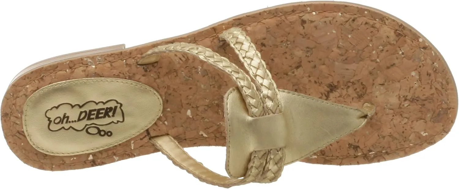 Deer Stags Women's Goddess Flat Thong Sandal