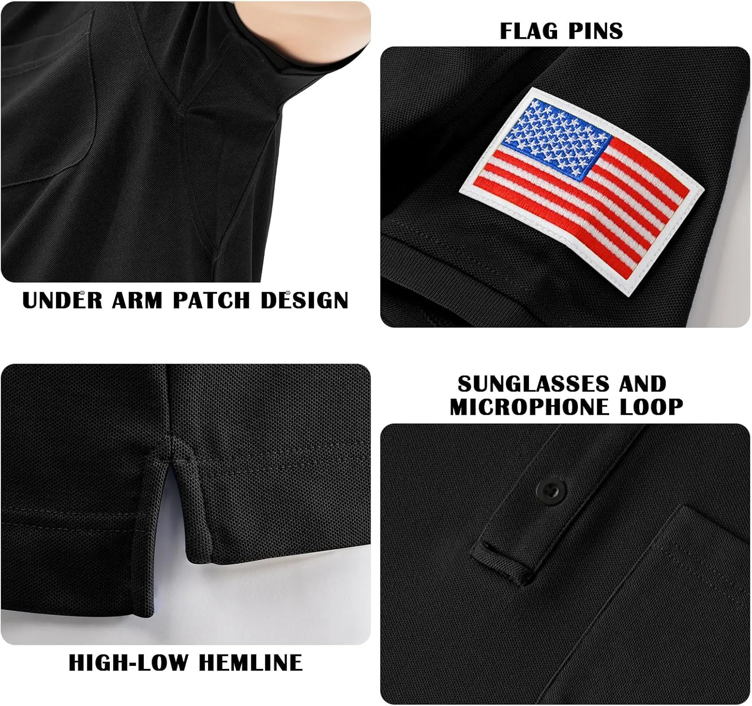 DEOLAX Mens Polo Shirts Performance Moisture Wicking Mens Tactics Polo Shirts Short Sleeve with Pocket